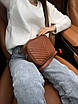 Жіноча шкіряна сумка крос боді коричнева через плече м'яка турецька, фото 3