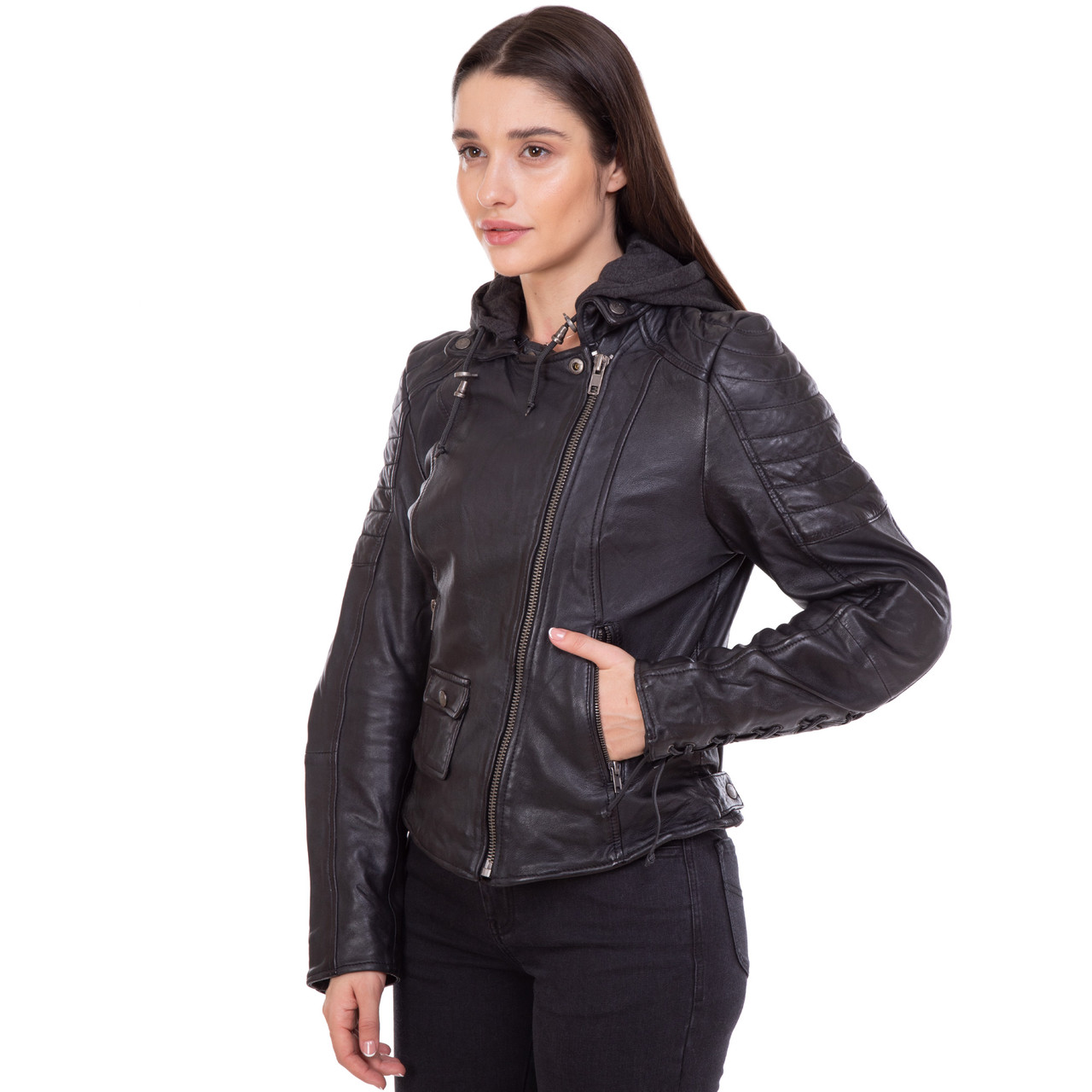 Мотокуртка Кожаная с Защитой NERVE 17007 L(46-48) Черный — Купить ...