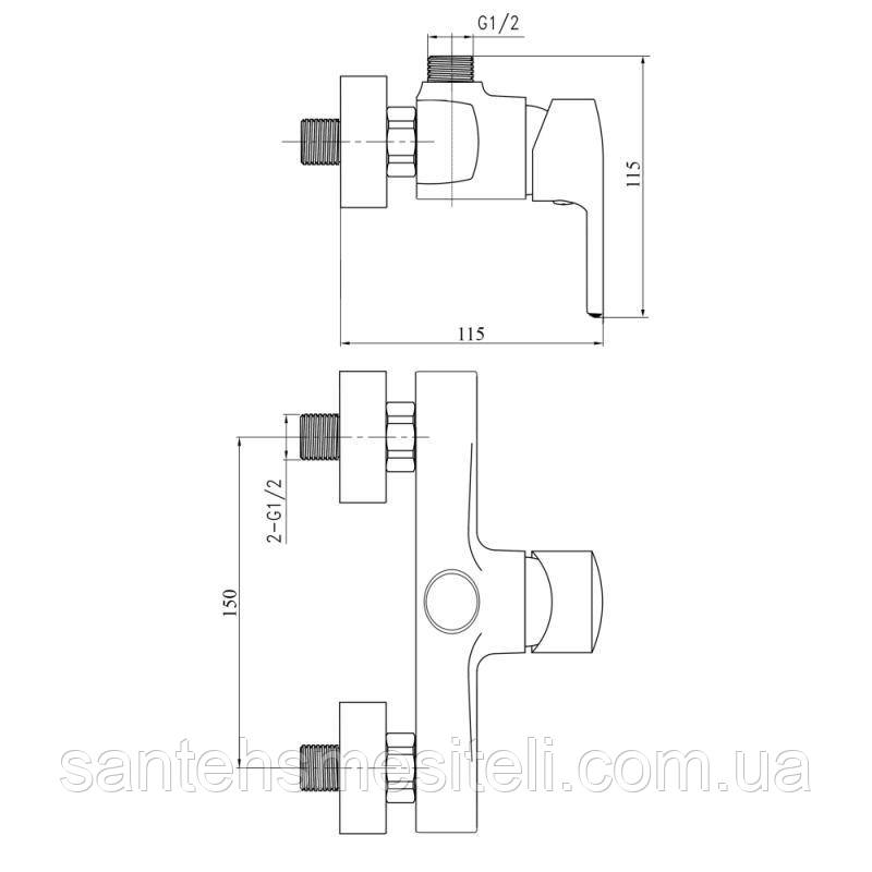 Змішувач 40W 010 для душ. кабіни (k40) Brinex - фото 2 - id-p1706067955