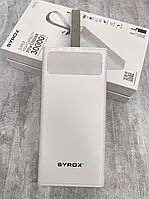 Павер банк SYROX PB115 30 000 mA с фонариком белый, мощный повербанк с быстрой зарядкой Power Bank