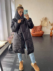 Зимова куртка жіноча з плащової тканини чорна (2 кольори) АМ/-770176