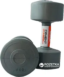 Гантелі пластикові пара LiveUP CEMENT DUMBELL сірий 2х4кг LS2003-4 ( 2шт.)