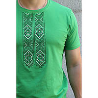 Патриотическая футболка вышитая мужская, Мужская одежда с вышивкой, Футболка-вышиванка, 52