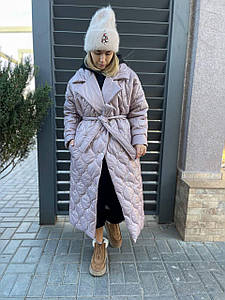Зимове жіноче пальто з плащової тканини моко (2 кольори) АМ/-770477