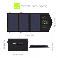 Зарядное устройство на солнечных панелях ALLPOWERS AP-SP 5V21W для телефона 2 USB порта