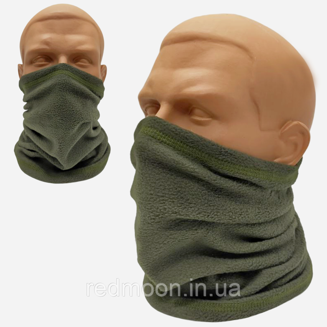 Бафф-маска флісовий, Олива / Тактичний шарф-труба фліс / Хомут на шию армійський, фото 1