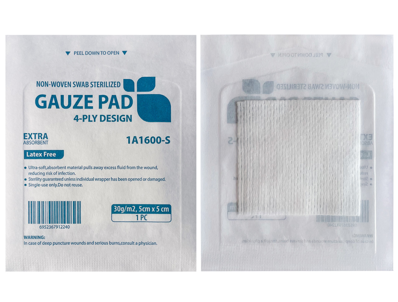 Dochem Тампоны из нетканого материала, стерильные, 30&nbsp;г/м2, 5 см х 5 см, 4-слойные, 50 шт.