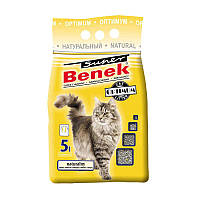 Бентонитовый наполнитель оптимум для кошачьего туалета Super Benek Optimum Line натуральный 5 л