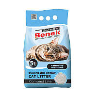 Бентонитовый наполнитель компактный для кошачьего туалета без аромата Super Benek Compact Line Natural 5л
