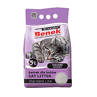 Бентонитовый наполнитель стандарт для кошачьего туалета Super Benek Standard Line лаванда 5л
