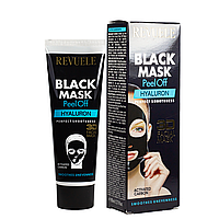 Черная маска для лица Revuele 3D Facial Peel Off Hyaluron Black Mask с гиалуроном 80 мл