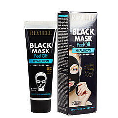 Чорна маска для обличчя Revuele 3D Facial Peel Off Hyaluron Black Mask з гіалуроном 80 мл