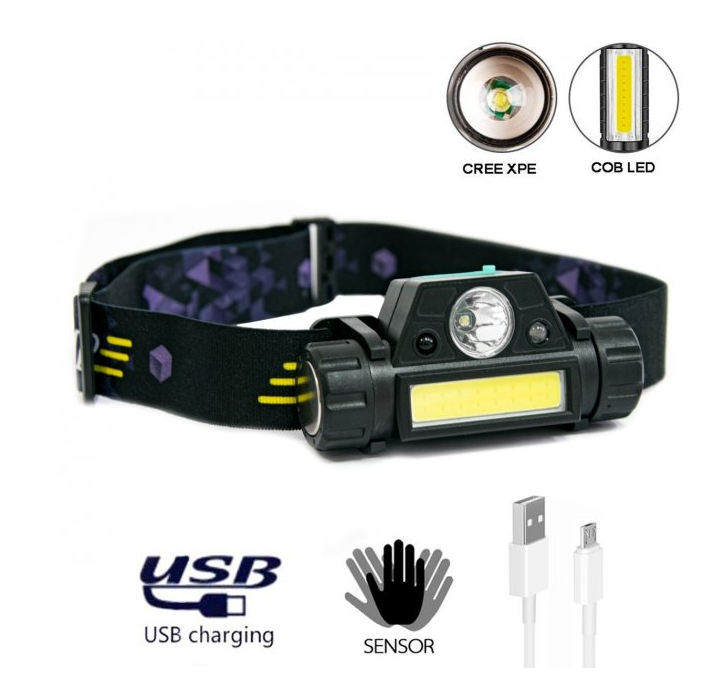 Налобний ліхтар "BL1898 Sensor №7476"