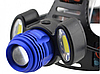 Світлодіодний ліхтарик налобний Bailong Bl-C862-T6 Синій 2 акумулятори, фото 4