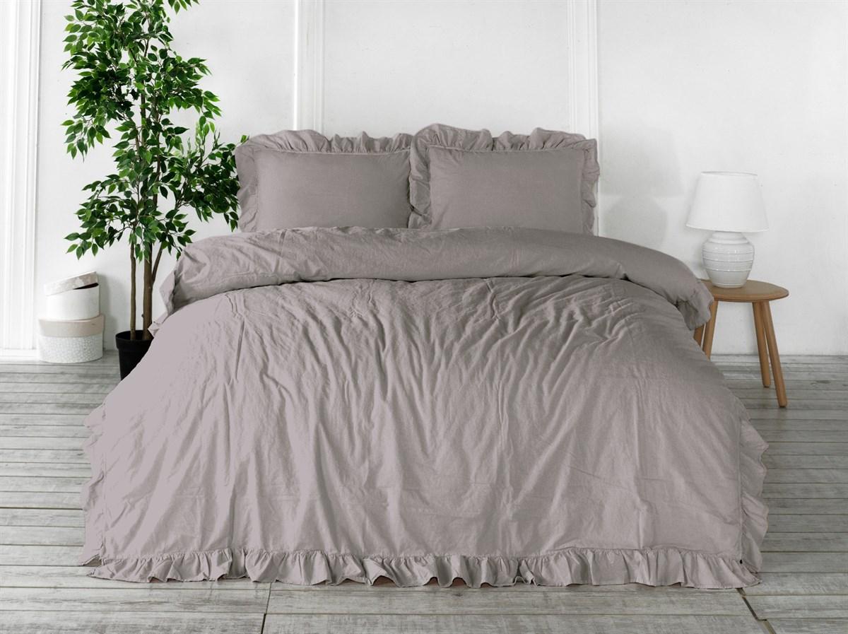 Турецька Постільна Білизна Limasso Exclusive Opal Grey Варений Хлопок 200х220см