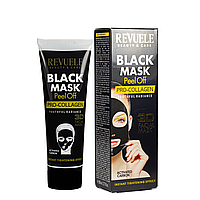 Черная маска для лица Revuele 3D Facial Peel Off Pro-Collagen Black Mask с проколлагеном 80 мл