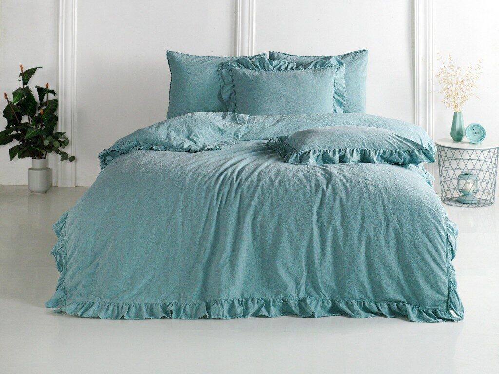 Турецька Постільна Білизна Limasso Exclusive Ranforce Mineral Blue Варений Хлопок 200х220см