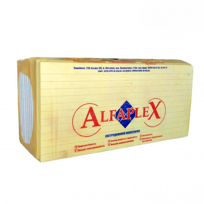ALFAPLEX Экструдированный пенополистирол 1200x550мм XPS Альфаплекс экструзионный пенопласт 29, 30 мм - фото 1 - id-p647775186