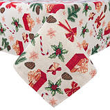 Скатертина на Новорічний стіл  137х137 см. гобеленова з золотим люрексом, фото 8