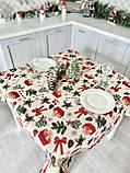 Скатертина на Новорічний стіл  137х137 см. гобеленова з золотим люрексом, фото 4