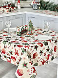 Скатертина на Новорічний стіл  137х137 см. гобеленова з золотим люрексом, фото 6