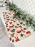 Доріжка на стіл Новорічна, 37x100 см., гобелен з золотим люрексом, фото 3
