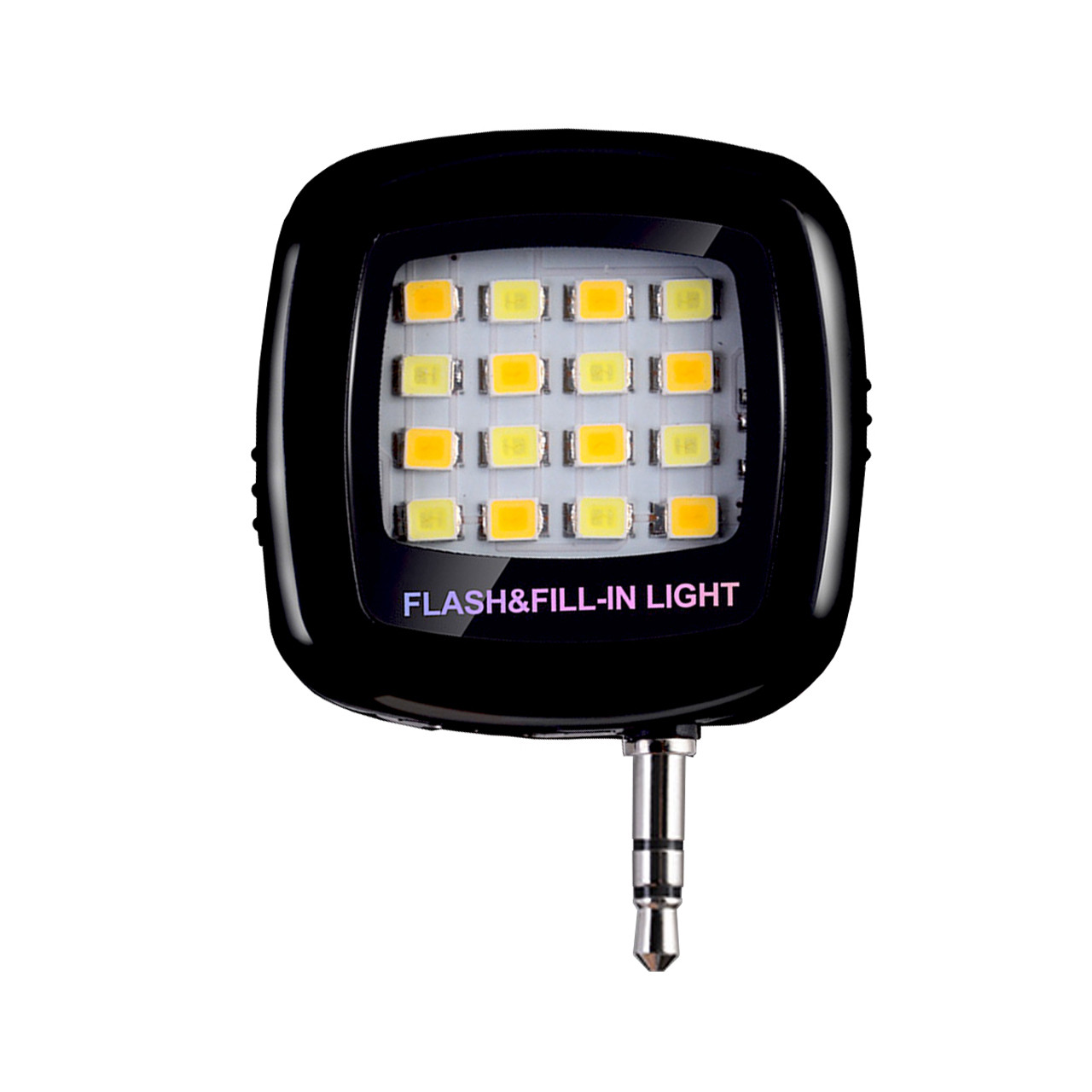 Селфі спалах Lesko 16LED 3.5 Black мм три режими яскравості mini Jack micro USB для смартфонів застосунок iblazr