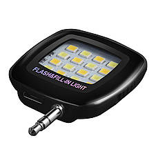 Селфі спалах Lesko 16LED 3.5 Black мм три режими яскравості mini Jack micro USB для смартфонів застосунок iblazr, фото 2