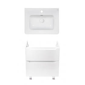 Комплект Qtap тумба підлогова Scorpio 600х825х460 мм White + раковина врізна Albatross 9H QT71SC43953