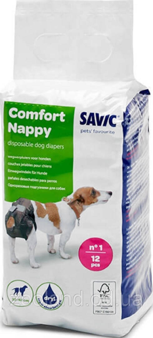 3384 Savic Comfort Nappy Памперси для собак, 12 шт., 40-52 см