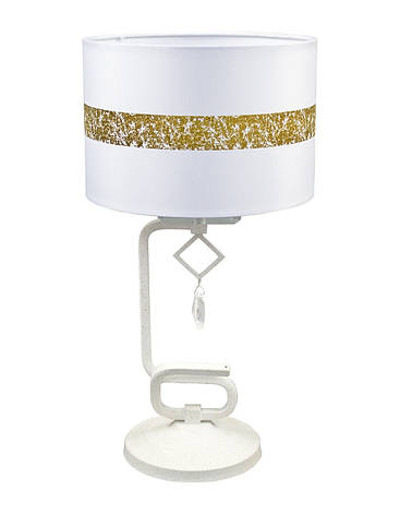 Декоративна настільна лампа з тканинним абажуром 22х42 см, фото 2