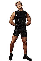 Комбідрес чоловічий лакований «Розпусний Джо» D&A, чорний, L, відкриті сідниці, зручні блискавки kitty.in.ua