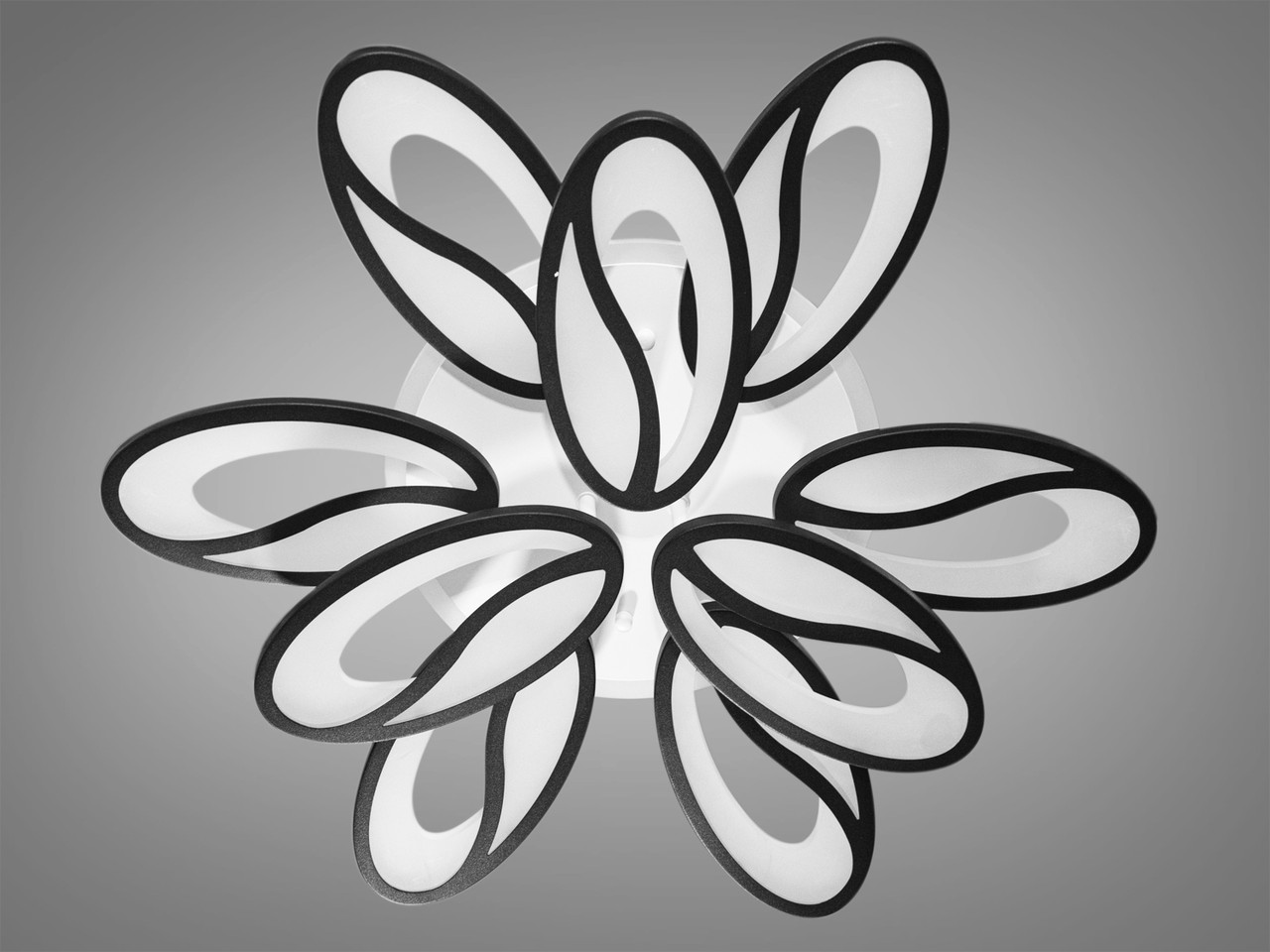 Цікава світлодіодна люстра в спальню, колір чорний, 150 W на 21м2 8090-6+3BK-LS