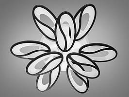 Цікава світлодіодна люстра в спальню, колір чорний, 150 W на 21м2 8090-6+3BK-LS