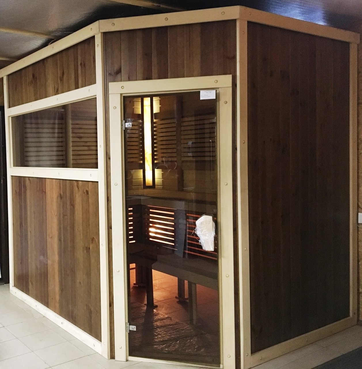 Сауна "Люкс" 2,0*2,6. Готова Сауна. Збірно-щитова. Липа/термолипа. Електрокам'янка., фото 1