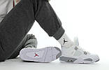 Кросівки чоловічі/жіночі зимові з хутром N*ke Air Jordan білі із сірим р36, фото 9