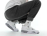 Кросівки чоловічі/жіночі зимові з хутром N*ke Air Jordan білі із сірим р36, фото 6