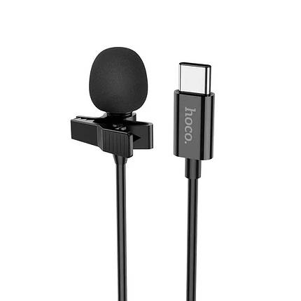 Петличний мікрофон провідний HOCO Type-C Lavalier microphone L14 чорний, фото 1