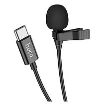 Петличний мікрофон провідний HOCO Type-C Lavalier microphone L14 чорний, фото 4