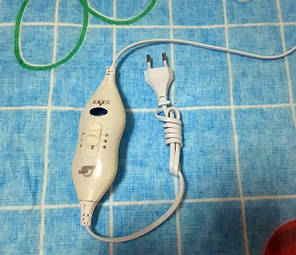 Електропростирадло полуторне Electric blanket 5714, блакитне з вишнями 150х160 см, фото 4