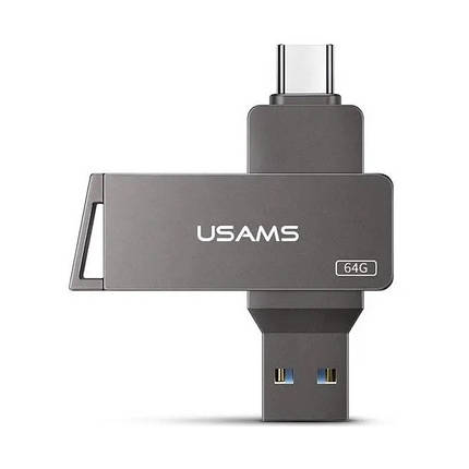 Флешка 64GB USAMS US-ZB200 Type-C OTG USB3.0 сіра, фото 1