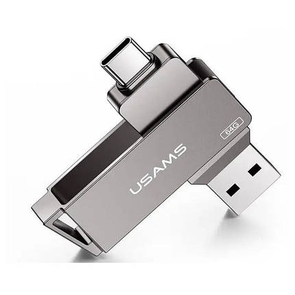 Флешка 64GB USAMS US-ZB200 Type-C OTG USB3.0 сіра, фото 3