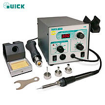 Паяльна станція Quick 705 ESD 2 в 1 паяльник + фен / 700 ВТ / 100°С-480°С / 50 л/хв, фото 3