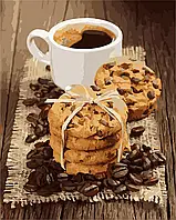Картина по номерам Натюрморт с печеньем и кофе 50*40 см