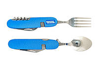 Мультитул MASTERTOOL "Турист" 7в1 ніж/вилка/штопор/відкривача/дирокол алюмінієва ручка чохол 79-0426, фото 5