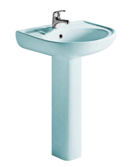 Умивальник з ніжкою RAK Ceramics Cynthia (57 см) Блакитний, фото 1