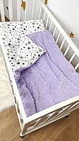 Сменный комплект постельного белья в детскую кроватку "Минки Звездочки" лиловый