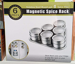 Набір для спецій на магнітній підставці ( магніті) 6 шт Magnetic Spice Rack, фото 4
