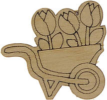 Тюльпани на візочку 3,5х4см фанера(5)