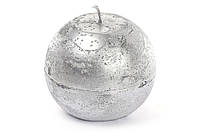 Подарочная свеча в форме шара 10см, цвет -серебро, BonaDi (B010_1-9.1)
